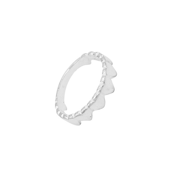 ANEL CORAÇÕES LISO PRATA 925 - My Prata Joias