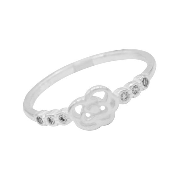 ANEL FLOR ZIRCÔNIA CRISTAL PRATA 925 - My Prata Joias