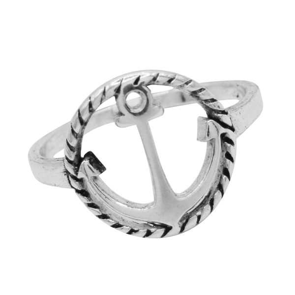 ANEL INDIANO ÂNCORA PRATA 925 - My Prata Joias