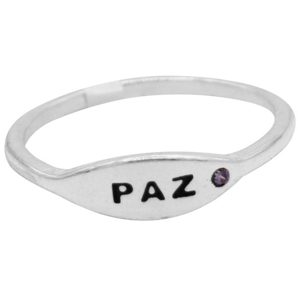 ANEL PAZ ZIRCÔNIA LILAS PRATA 925 - My Prata Joias