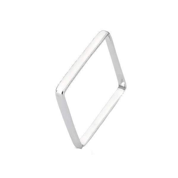 ANEL QUADRADO LISO PRATA 925 - My Prata Joias