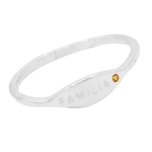 ANEL FAMÍLIA ZIRCÔNIA AMARELA PRATA 925 - My Prata Joias