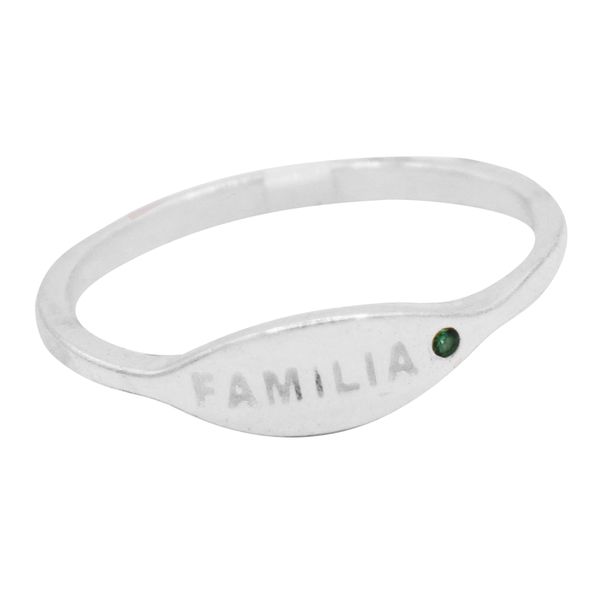 ANEL FAMÍLIA ZIRCÔNIA VERDE PRATA 925 - My Prata Joias