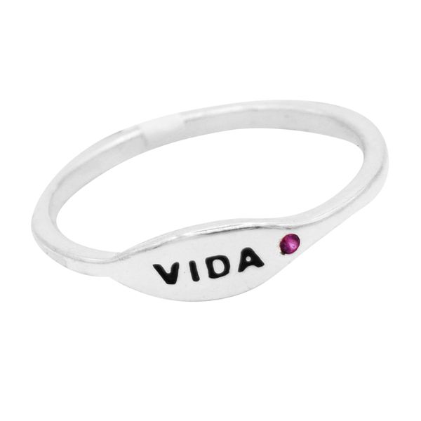 ANEL VIDA ZIRCÔNIA ROSA ESCURO PRATA 925 - My Prata Joias