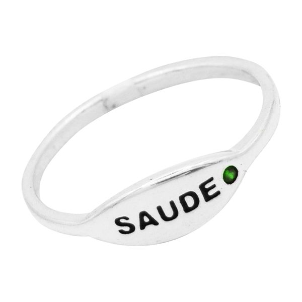 ANEL SAÚDE ZIRCÔNIA VERDE PRATA 925 - My Prata Joias