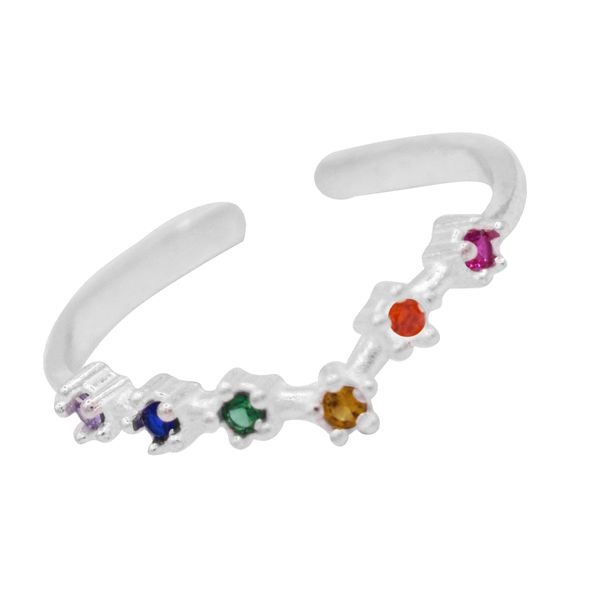 ANEL SIGNO PEIXES ZIRCÔNIA COLORIDA PRATA 925 - My Prata Joias