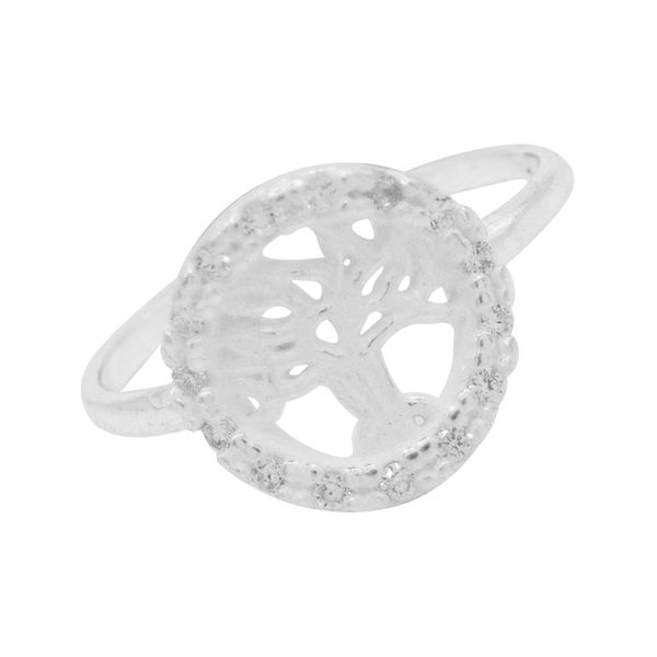 ANEL ÁRVORE DA VIDA ZIRCÔNIA CRISTAL PRATA 925 - My Prata Joias