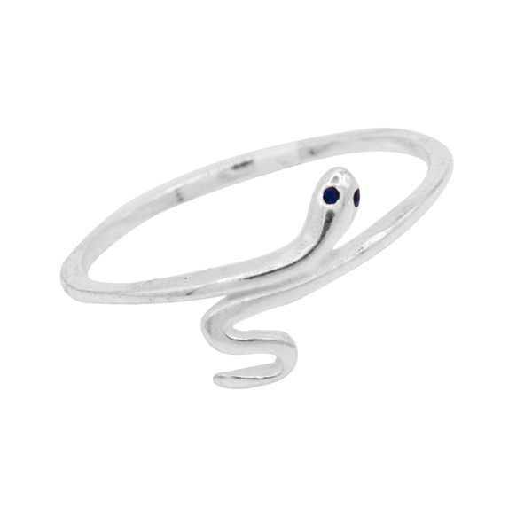 ANEL COBRA ZIRCÔNIA AZUL PRATA 925 - My Prata Joias