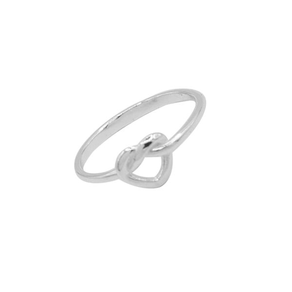 ANEL CORAÇÃO NÓ PRATA 925 - My Prata Joias