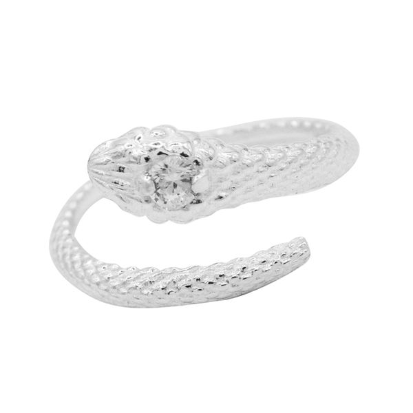 ANEL REGULÁVEL COBRA ZIRCÔNIA CRISTAL PRATA 925 - My Prata Joias