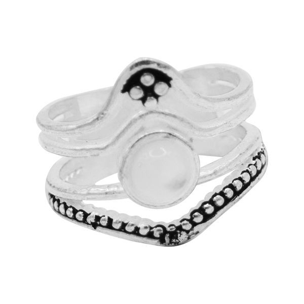 ANEL INDIANO PEDRA PEROLADA PRATA 925 - My Prata Joias