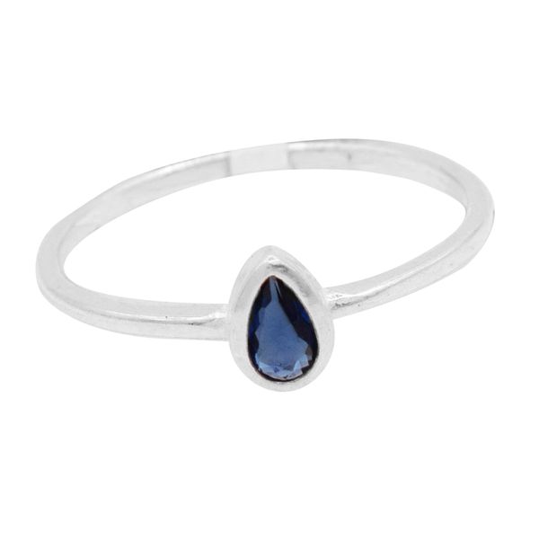 ANEL GOTA ZIRCÔNIA SAFIRA PRATA 925 - My Prata Joias
