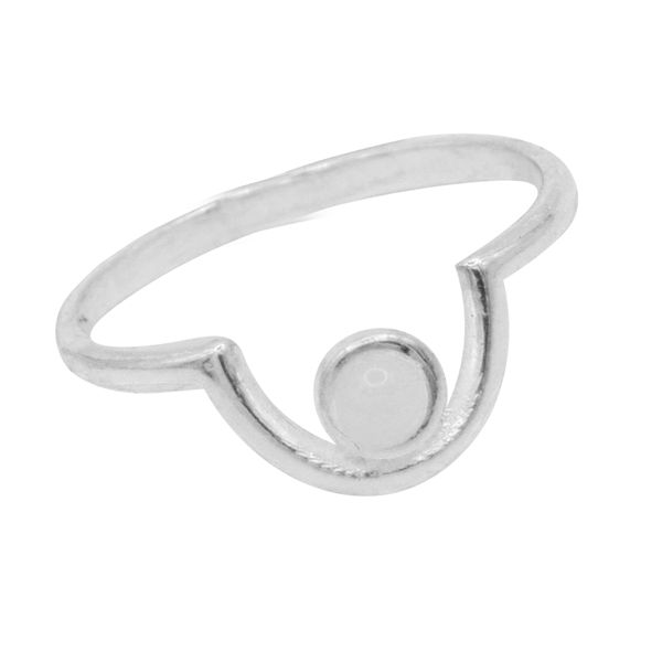 ANEL PEDRA BRANCA CABOCHÃO PRATA 925 - My Prata Joias