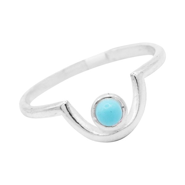 ANEL PEDRA CABOCHÃO AZUL CLARO PRATA 925 - My Prata Joias