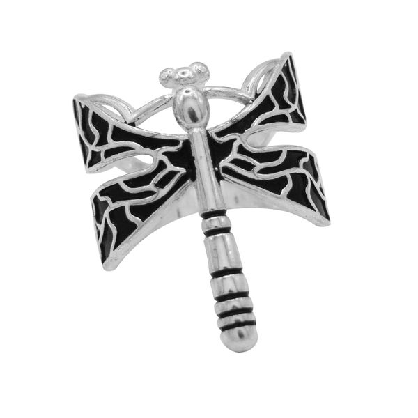 ANEL LIBÉLULA ENVELHECIDO PRATA 925 - My Prata Joias