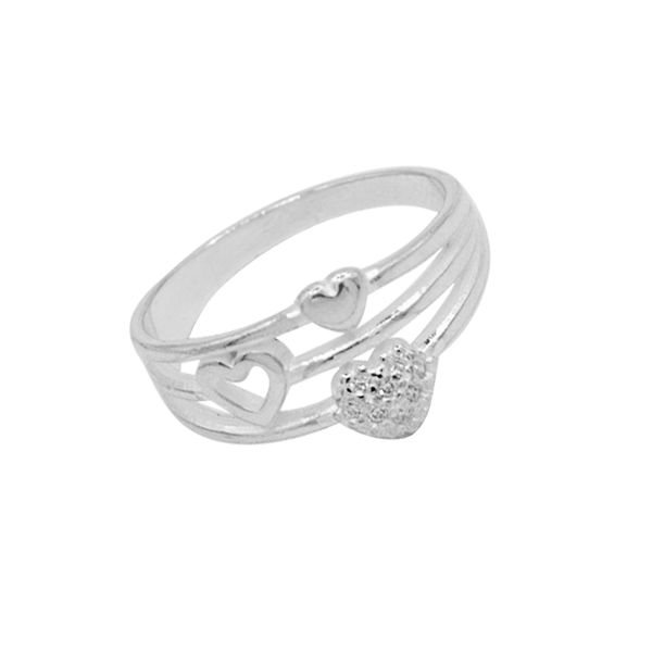 ANEL CORAÇÃO ZIRCÔNIA CRISTAL PRATA 925 - My Prata Joias