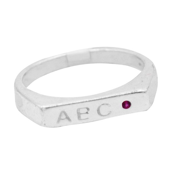 ANEL QUADRADO ABC ZIRCÔNIA ROSA ESCURO PRATA 925 - My Prata Joias