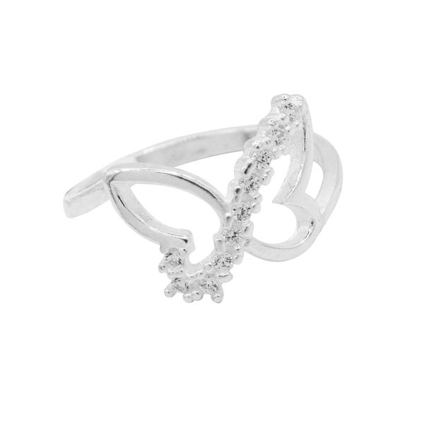 ANEL BORBOLETA ZIRCÔNIA CRISTAL PRATA 925 - My Prata Joias