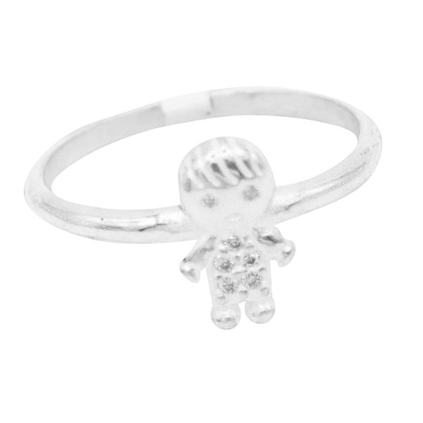 ANEL MENINO ZIRCÔNIA CRISTAL PRATA 925 - My Prata Joias
