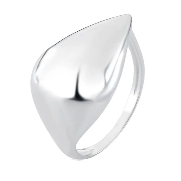 ANEL GOTA ABAULADA LISO PRATA 925 - My Prata Joias