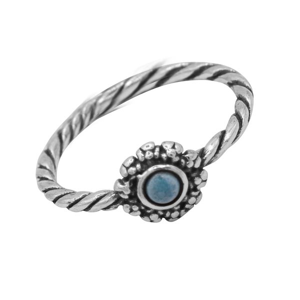 ANEL INDIANO PEDRA TURQUESA PRATA 925 - My Prata Joias