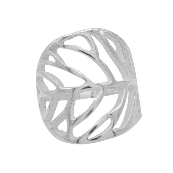 ANEL LISO FOLHA PRATA 925 - My Prata Joias