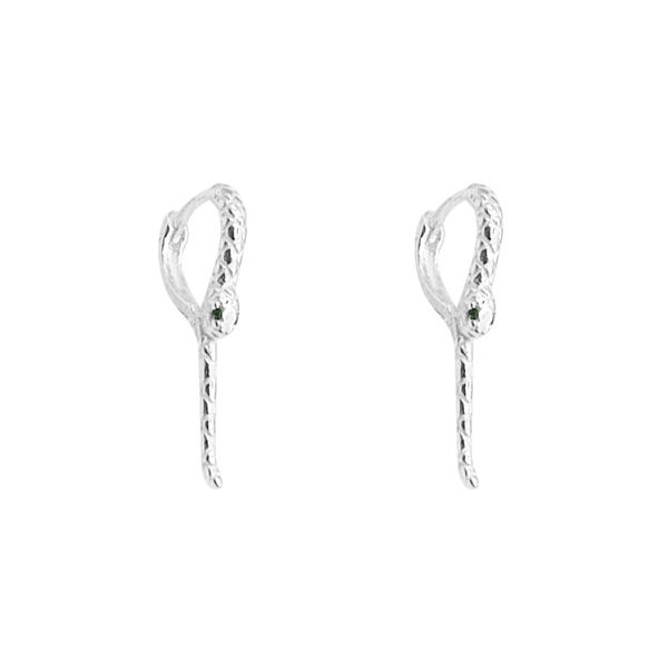 BRINCO COBRA ZIRCÔNIA VERDE PRATA 925 - My Prata Joias