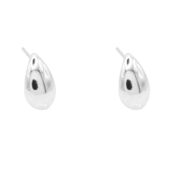 BRINCO GOTA ABAULADO PRATA 925 - My Prata Joias