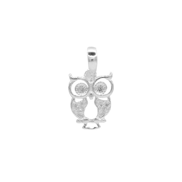 PINGENTE CORUJA ZIRCÔNIA CRISTAL PRATA 925 - My Prata Joias