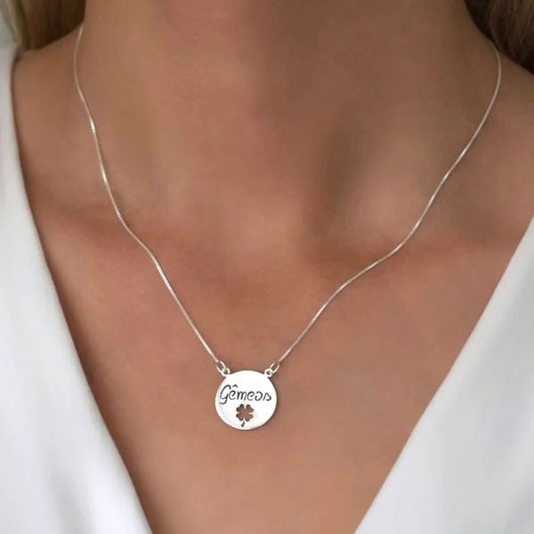 GARGANTILHA SIGNO GÊMEOS PRATA 925 - My Prata Joias