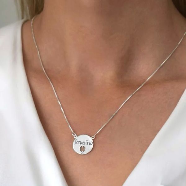 GARGANTILHA SIGNO SAGITÁRIO PRATA 925 - My Prata Joias