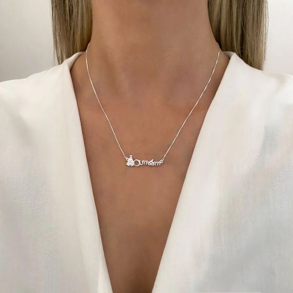 GARGANTILHA NOSSA SENHORA AMÉM PRATA 925 - My Prata Joias