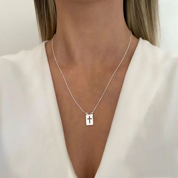 GARGANTILHA CRUZ PRATA 925 - My Prata Joias