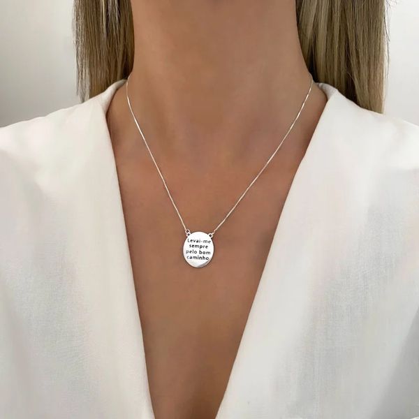 GARGANTILHA LEVAI-ME SEMPRE PELO BOM CAMINHO PRATA... - My Prata Joias
