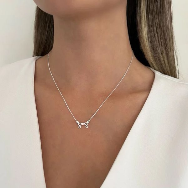 GARGANTILHA CANGA DOIS CORAÇÕES OPÇÕES DE PINGENTE... - My Prata Joias