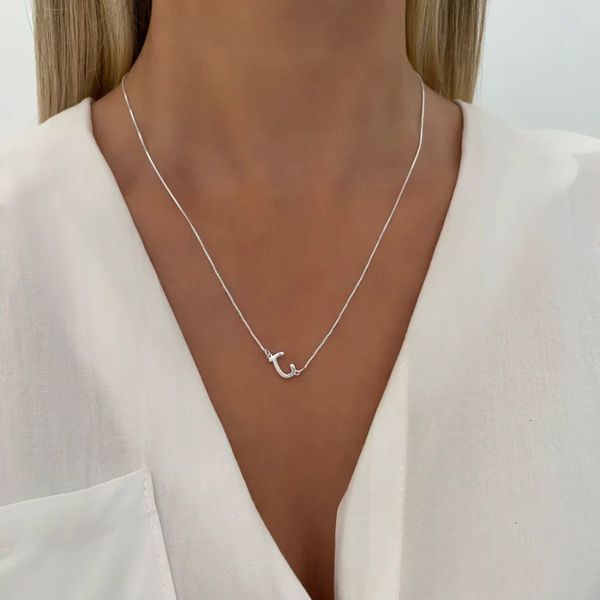 GARGANTILHA LETRA J PRATA 925 - My Prata Joias