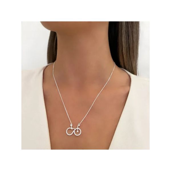 GARGANTILHA BICICLETA ZIRCÔNIA CRISTAL PRATA 925 - My Prata Joias