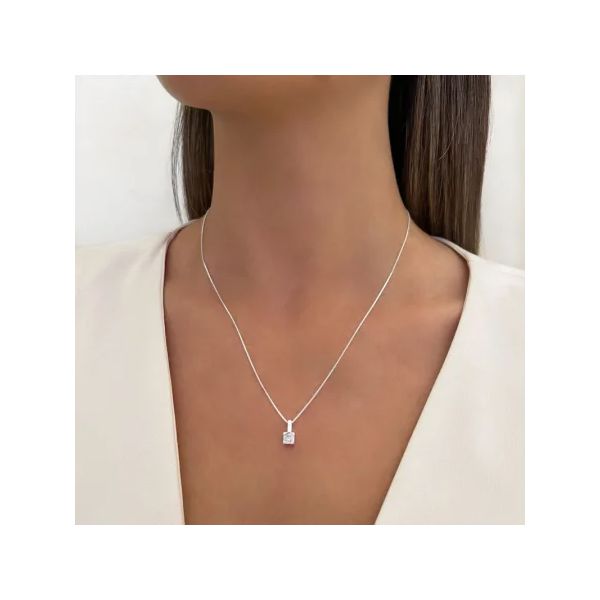 GARGANTILHA PONTO DE LUZ QUADRADO ZIRCÔNIA CRISTAL... - My Prata Joias