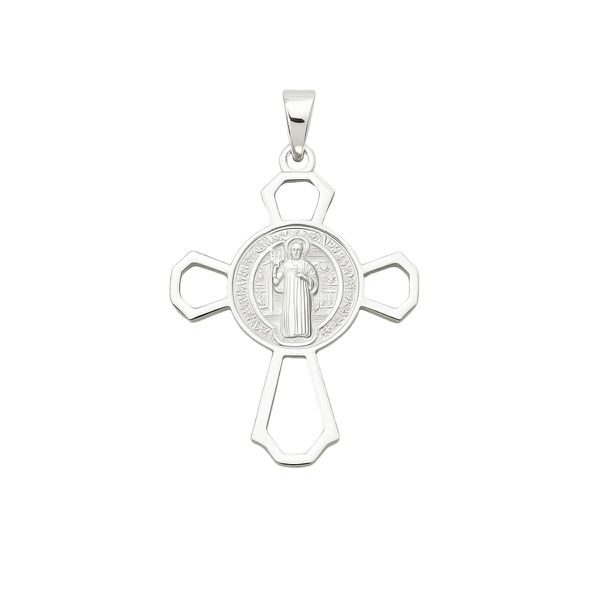 PINGENTE CRUZ SÃO BENTO PRATA 925 - My Prata Joias