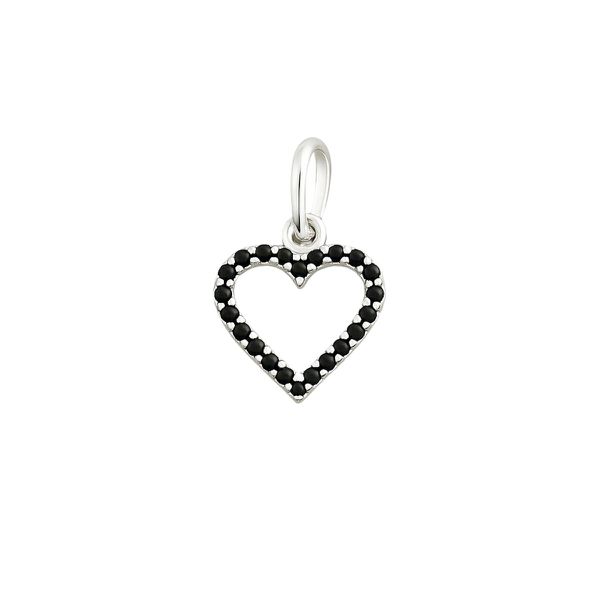 PINGENTE CORAÇÃO ZIRCÔNIA ONIX PRATA 925 - My Prata Joias