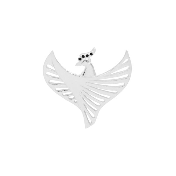 PINGENTE PÁSSARO FENIX ZIRCÔNIA ONIX PRATA 925 - My Prata Joias