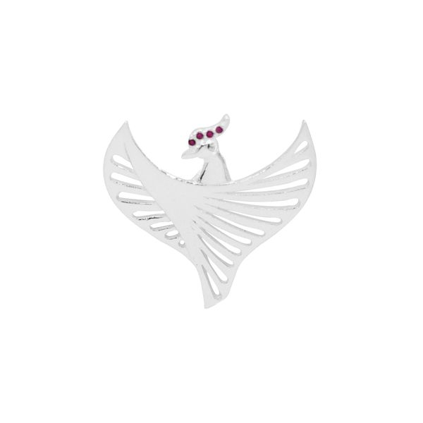 PINGENTE PÁSSARO FENIX ZIRCÔNIA ROSA ESCURO PRATA ... - My Prata Joias