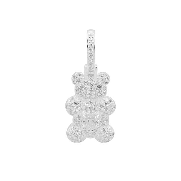 PINGENTE URSO ZIRCÔNIA CRISTAL CORAÇÃO PRATA 925 - My Prata Joias