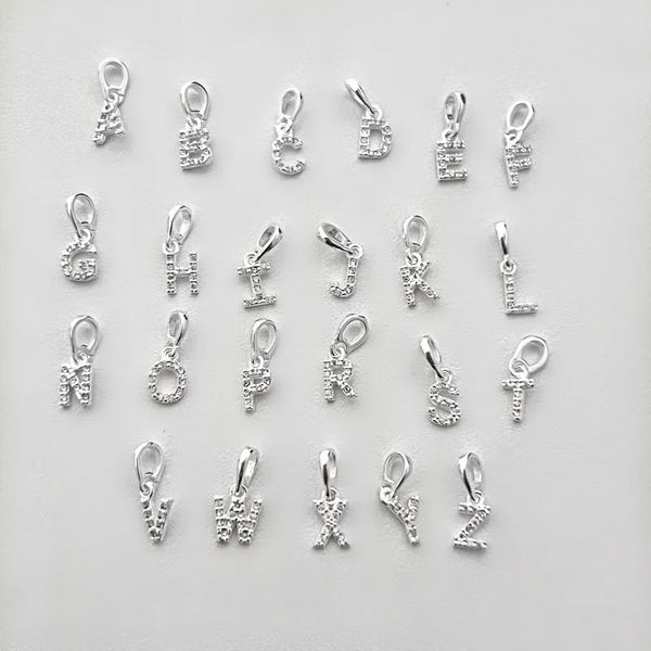 PINGENTE LETRA CRAVEJADO ZIRCÔNIA CRISTAL PRATA 92... - My Prata Joias