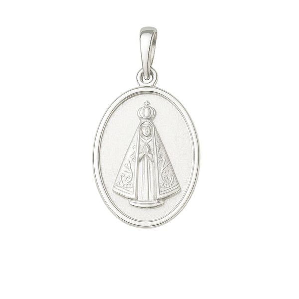 PINGENTE OVAL NOSSA SENHORA PRATA 925 - My Prata Joias