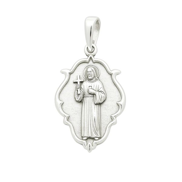 PINGENTE SÃO BENTO CAMAFEU PRATA 925 - My Prata Joias