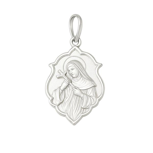 PINGENTE SANTA RITA DE CÁSSIA CAMAFEU PRATA 925 - My Prata Joias