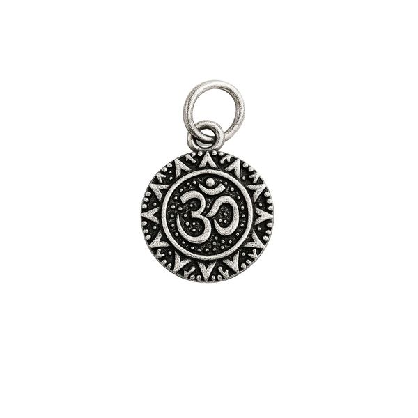 PINGENTE REDONDO INDIANO SÍMBOLO DO OM PRATA 925 - My Prata Joias