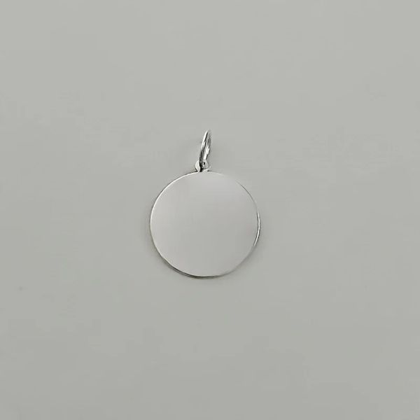 PINGENTE REDONDO MEDALHA LISA PRATA 925 - My Prata Joias