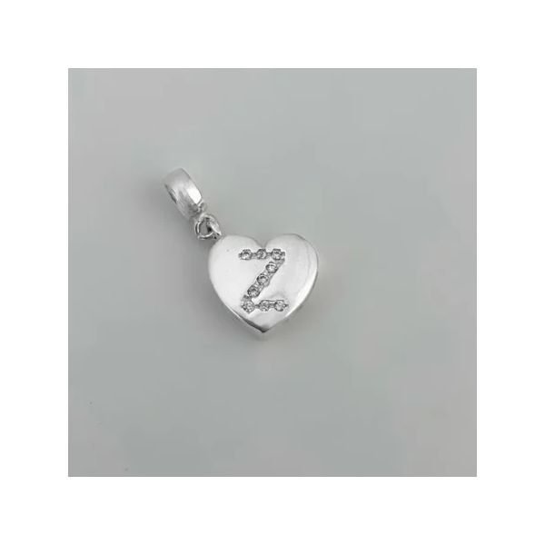 PINGENTE DE CORAÇÃO LETRA Z BERLOQUE PRATA 925 - My Prata Joias